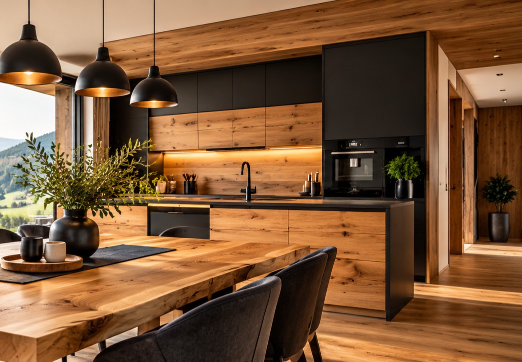 Moderne Küche aus Holz